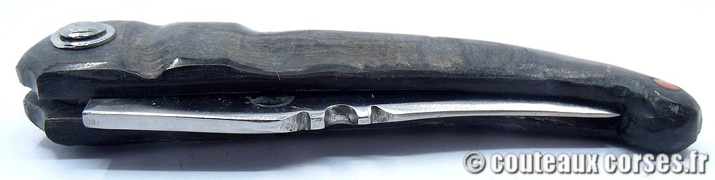 Couteau artisanal corse, A Vellutini cc557 Curnicciolu lame acier inox trempe douce 3.0 mm manche bouc-VBRRPS547-3