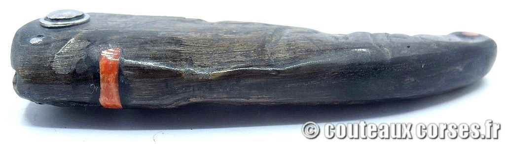 Couteau artisanal corse, A Vellutini cc557 Curnicciolu lame acier inox trempe douce 3.0 mm manche bouc-VBRRPS547-3