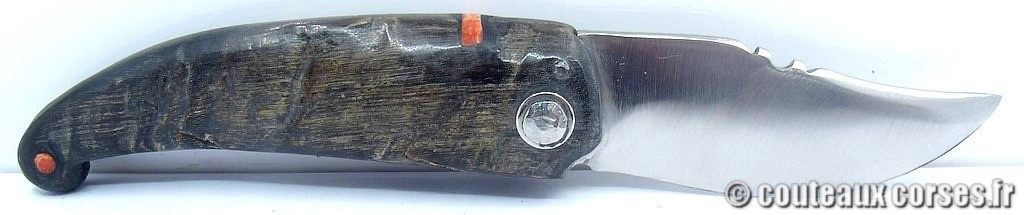 Couteau artisanal corse, A Vellutini cb2 Curnicciolu lame acier inox trempe douce 3.0 mm manche bouc-VBRRPS547-6