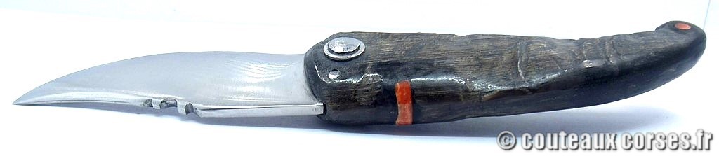 Couteau artisanal corse, A Vellutini 71 7cc Curnicciolu lame acier inox trempe douce 3.0 mm manche bouc-VBRRPS547-7.