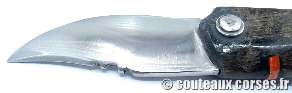 Couteau artisanal corse, A Vellutini 6 19cc Curnicciolu lame acier inox trempe douce 3.0 mm manche bouc-VBRRPS547-8