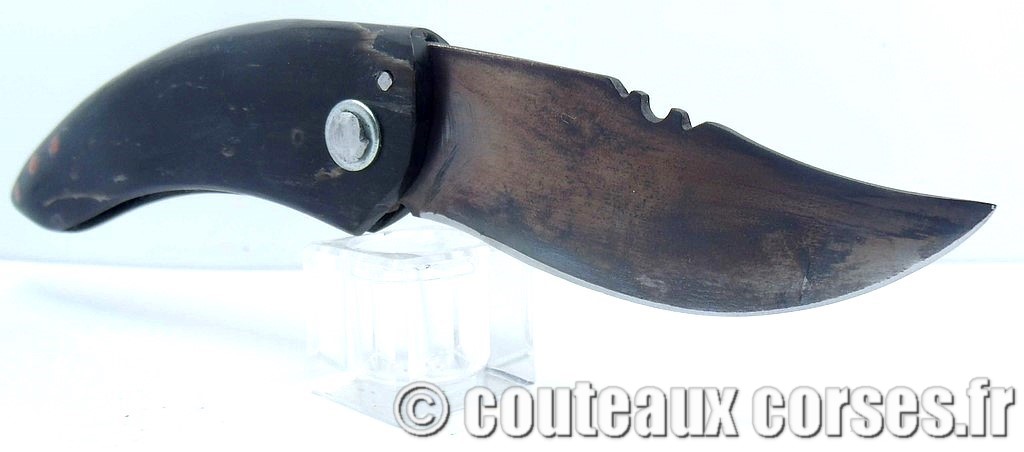 Couteau artisanal corse, A Vellutini 898 cc Curnicciolu lame acier inox trempe douce 3.0 mm manche bouc-DPPMDF854-10