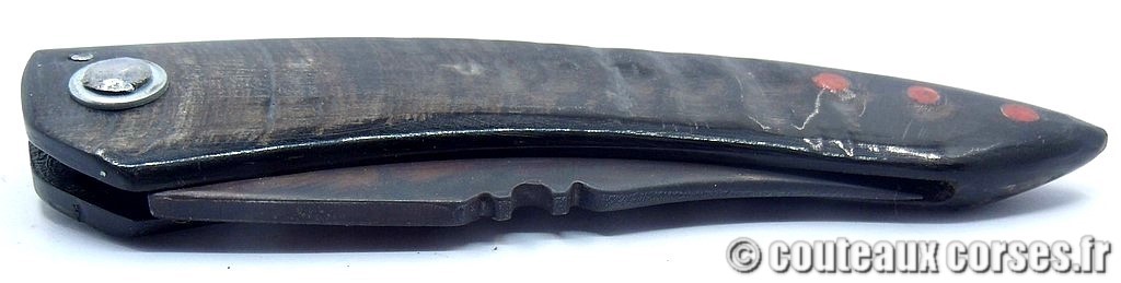 Couteau artisanal corse, A Vellutini cc557 Curnicciolu lame acier inox trempe douce 3.0 mm manche bouc-DPPMDF854-3