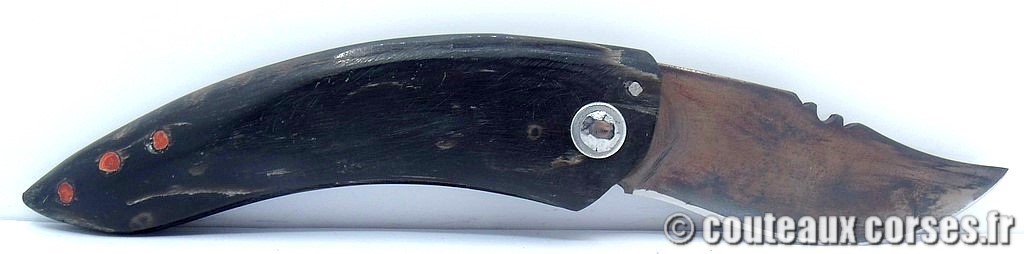 Couteau artisanal corse, A Vellutini cb2 Curnicciolu lame acier inox trempe douce 3.0 mm manche bouc-DPPMDF854-6