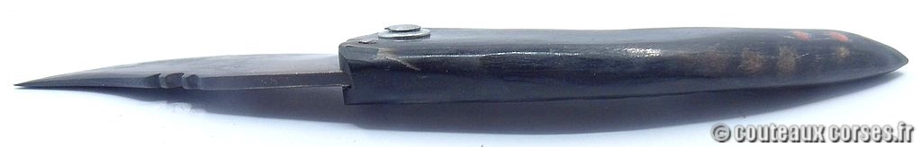 Couteau artisanal corse, A Vellutini 71 7cc Curnicciolu lame acier inox trempe douce 3.0 mm manche bouc-DPPMDF854-7.