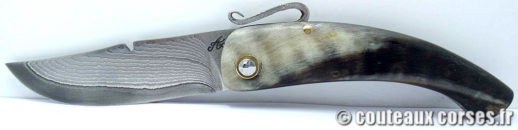 couteau corse artisanal piémontais corne bélier et acier carbone Couteau-corse-agostini-VFDRP725-5