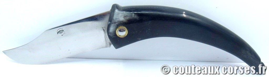 Couteau artisanal corse, A Vellutini cb322 Curnicciolu lame acier inox trempe douce 3.0 mm manche bouc-HGFDPM852-5