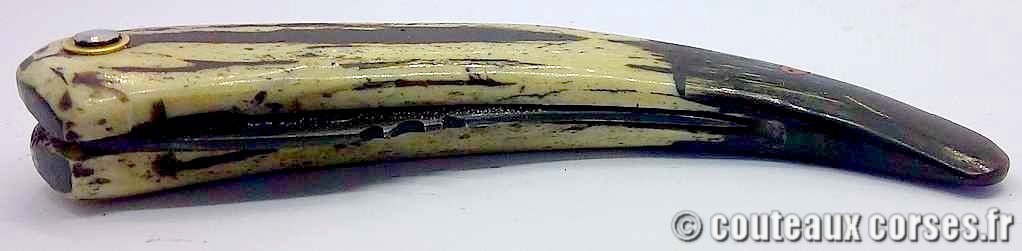 Couteau artisanal corse, A Vellutini cc557 Curnicciolu lame acier inox trempe douce 3.0 mm manche bouc-FGDSQ997-3