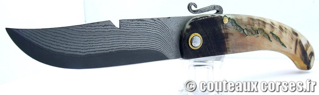 couteau corse artisanal piémontais corne bélier et acier carbone Couteau-corse-agostini-SCZEPJ437-1
