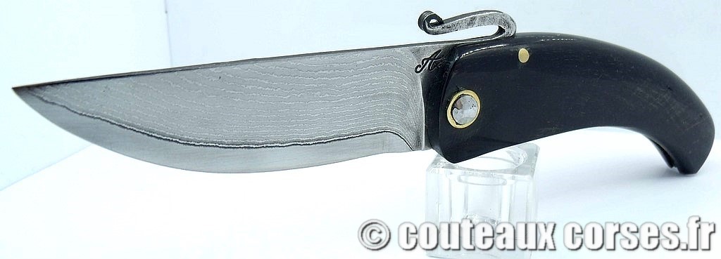 couteau corse artisanal piémontais corne bélier et acier carbone Couteau-corse-agostini-KFDO854-1