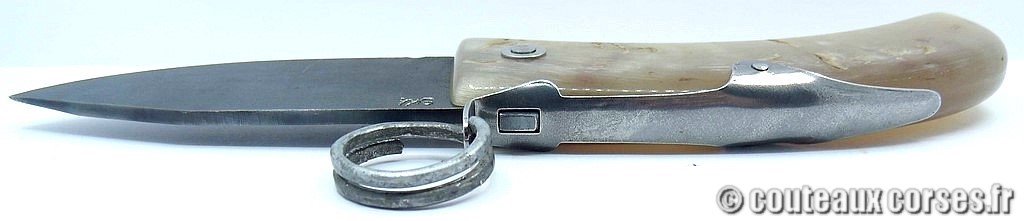 Couteau artisanal corse, A Vellutini 6 19cc couteau-corse-cran-d-arret-anneau-ska-PHNR5137-corne-1-5