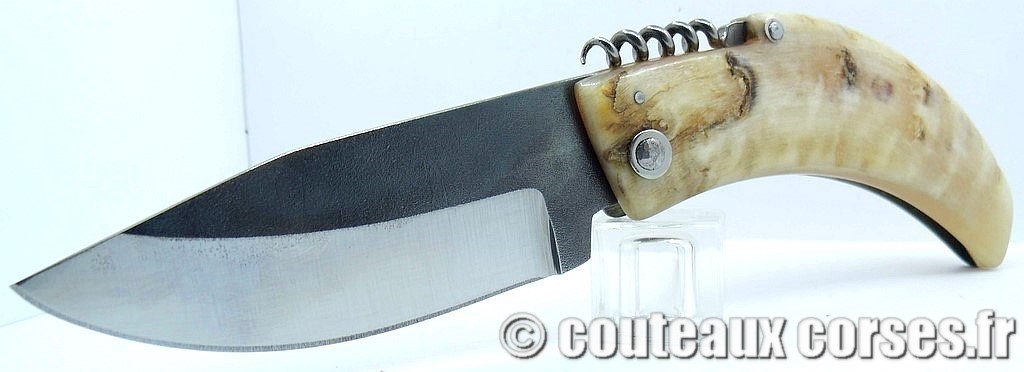 couteau corse artisanal corne bélier et acier carbone curnicciolu-corne-bélier-ska-MTSB790-1