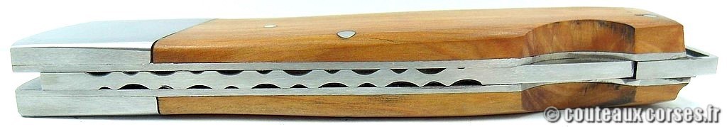 Couteau de berger corse, L Bellini Quatratu mitre acier 14C28 et manche bi-bois-WIEK547-5-5-6-1