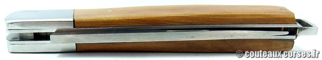 Couteau de berger corse, L Bellini Quatratu mitre acier 14C28 et manche bi-bois-WIEK547-5-33
