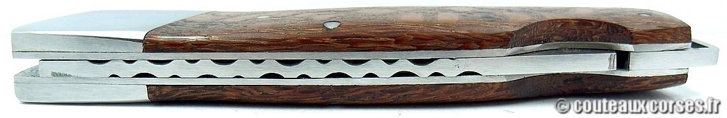 Couteau de berger corse, L Bellini Quatratu mitre acier 14C28 et manche bi-bois-CLESD654-5-5-6-1