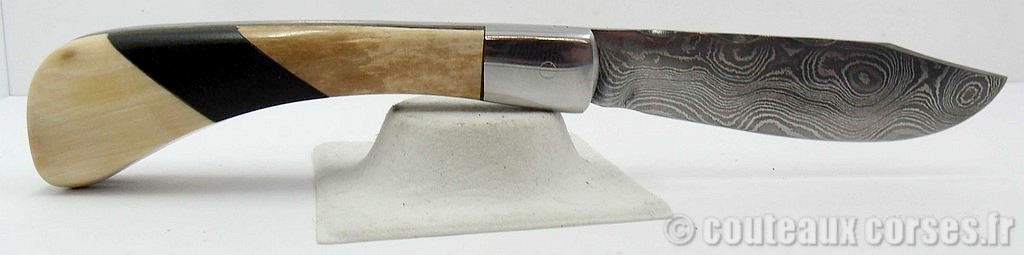 Pastureddu mitre marqueterie pulpe et croûte de mammouth et lame acier damas carbone-2-59