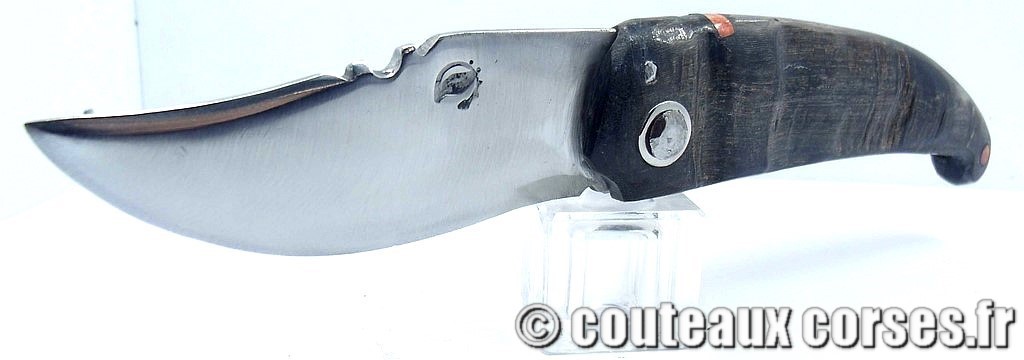 Couteau artisanal corse, A Vellutini 898 cc Curnicciolu lame acier inox trempe douce 3.0 mm manche bouc-DPPMDF854-10