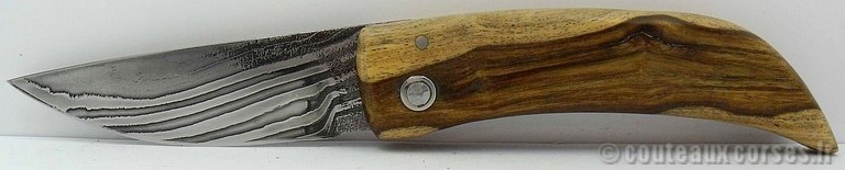 couteau corse artisanal bois d amarante et damas couteau-corse-artisanal-damas-bois-de bois de gaiac-padovani-5
