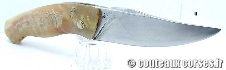 couteau corse Olivier Gualandi corne noire et damas NRFD781-10