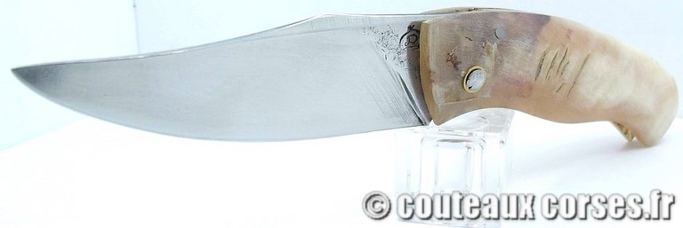 couteau corse Olivier Gualandi corne noire et damas NRFD781-9