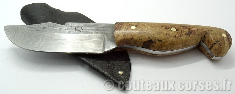 L'Anticu fixe skinner integral damas et loupe d'acacia étui kydex-12