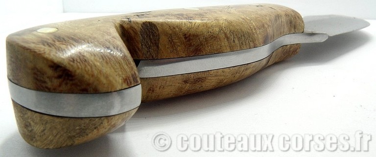 L'Anticu fixe skinner integral damas et loupe d'acacia étui kydex-10