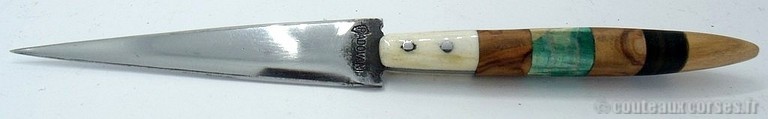 Stylet carbone et os,corne,olivier et loupe de negunda + fourreau bois de chêne-1