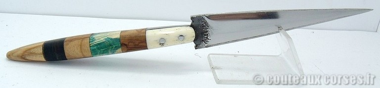 Stylet carbone et os,corne,olivier et loupe de negunda + fourreau bois de chêne-32