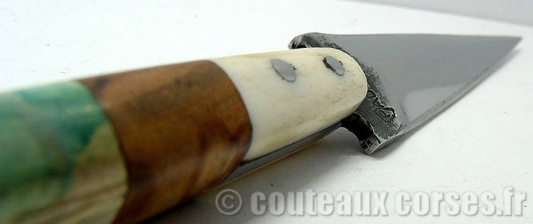 Stylet carbone et os,corne,olivier et loupe de negunda + fourreau bois de chêne99