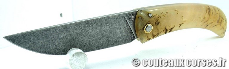 ​​Curnicciolu lame carbone 3 mm effet Stone Wash et corne de bélier-​​Curnicciolu lame carbone 3 mm effet Stone Wash et corne de bélier-MPFOK752-1