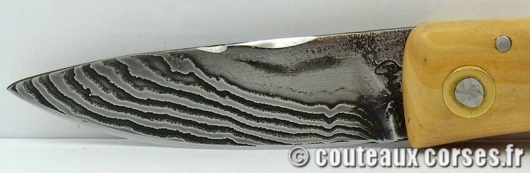 couteau corse artisanal bois d amarante et damas couteau-corse-artisanal-damas-bois-de bois de gaiac-padovani-1-6