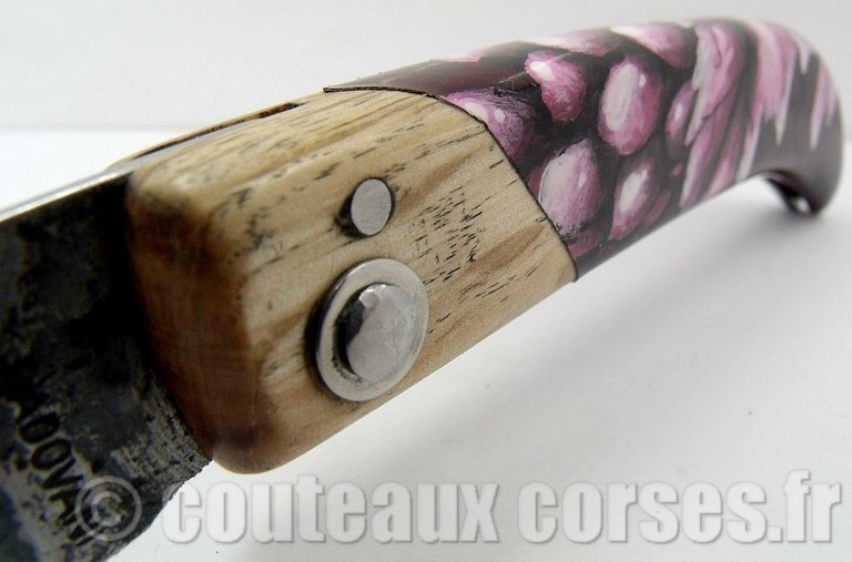 couteau corse artisanal Manu Padovani Couteau damas Manu Padovani - Hugo Mei-WCJ-2-9-7