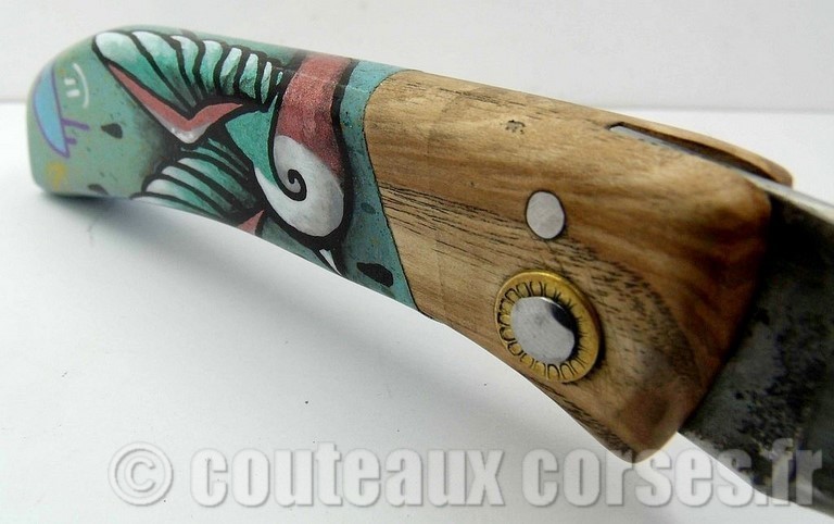 couteau corse artisanal Manu Padovani Couteau damas Manu Padovani - Hugo Mei-WCJ-2-9-8