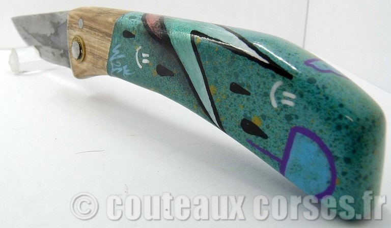 couteau corse artisanal Manu Padovani Couteau damas Manu Padovani - Hugo Mei-WCJ-2-9