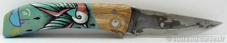 couteau corse artisanal Manu Padovani Couteau damas Manu Padovani - Hugo Mei-WCJ-2-6