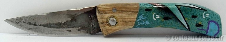 couteau corse artisanal Manu Padovani Couteau damas Manu Padovani - Hugo Mei-WCJ-2-5