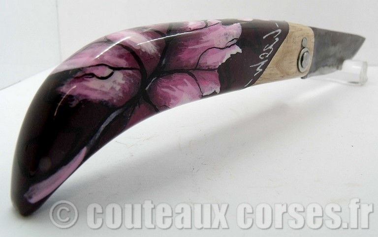 couteau corse artisanal Manu Padovani Couteau damas Manu Padovani - Hugo Mei-WCJ-2-91