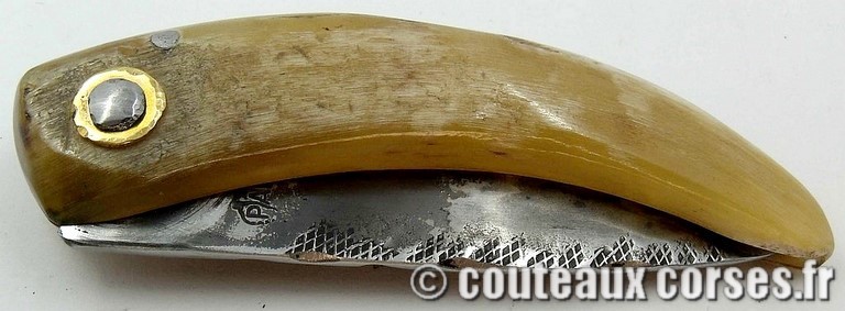 Cornicciolu acier carbone et corne bélier