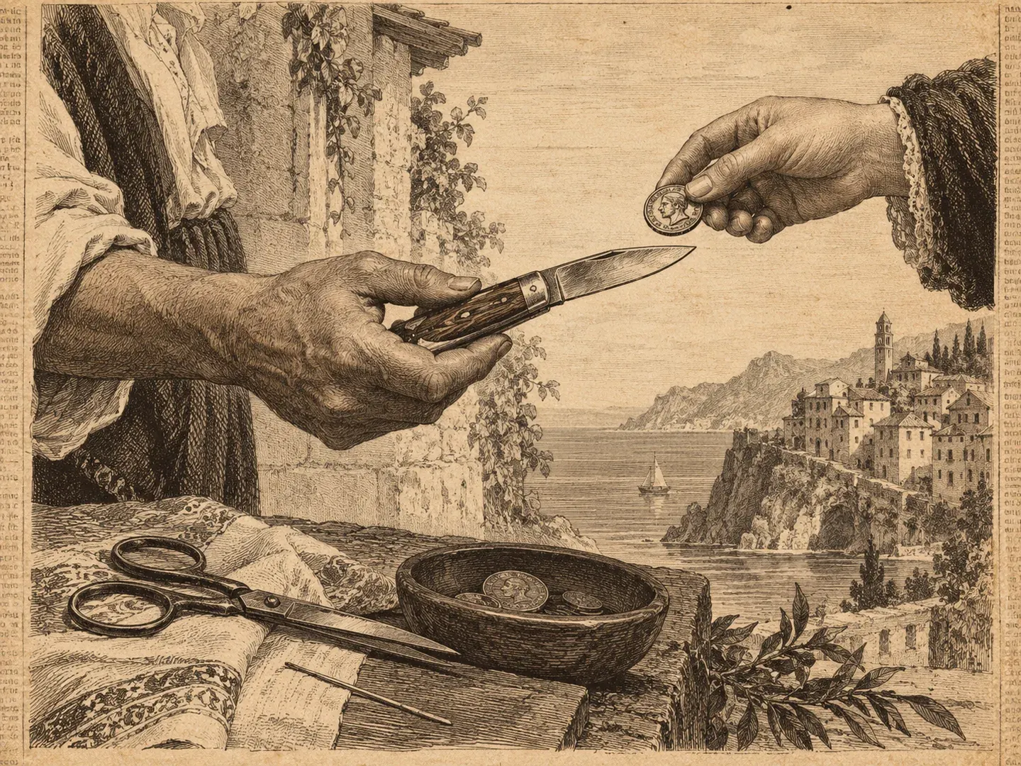 Offer a knife: why do you have to give a coin?